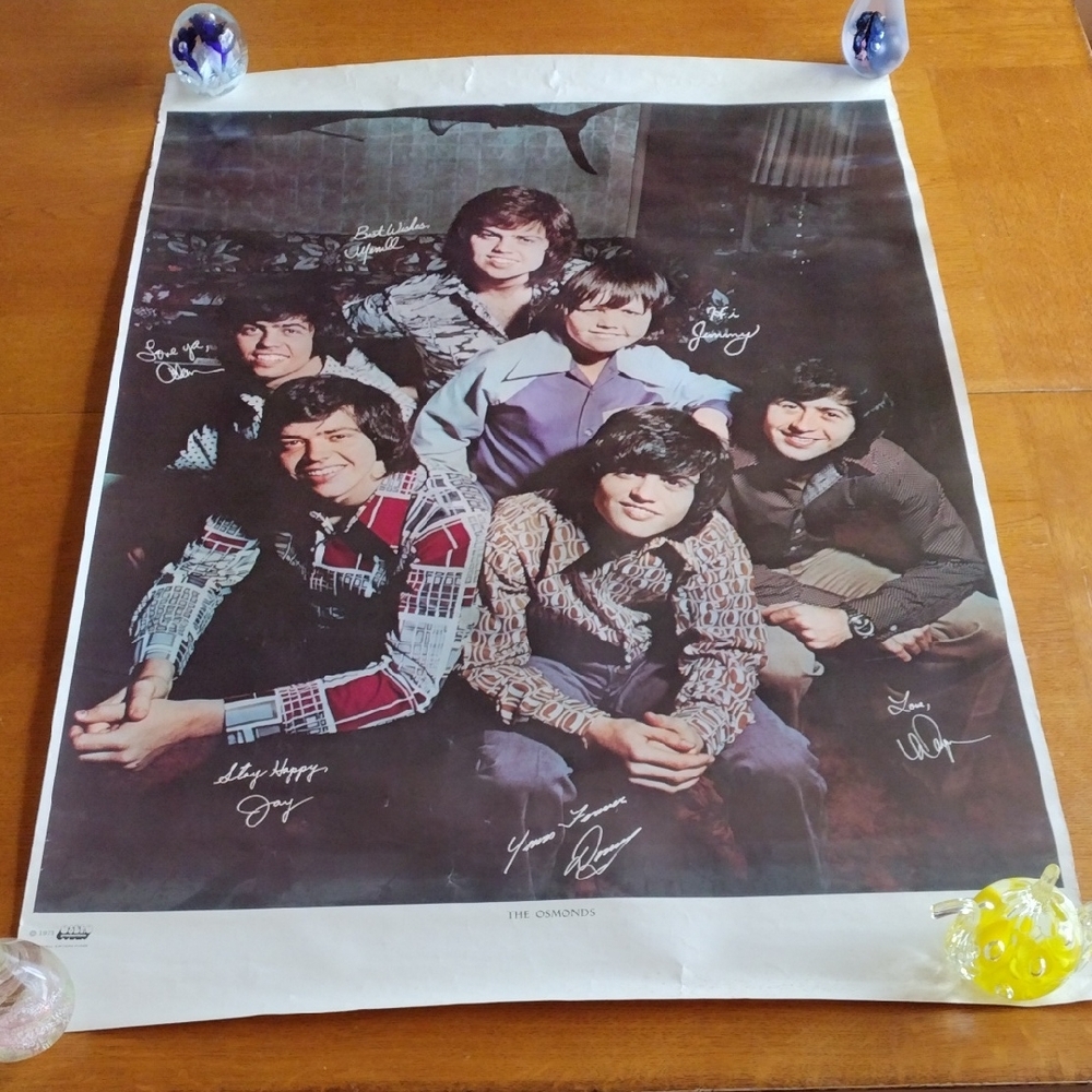 The Osmonds 1973 Poster 35" X 23" Osbro Productions 6 Osmond Brothers